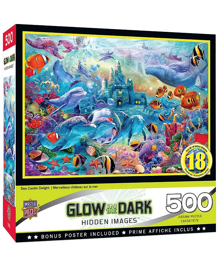 MasterPieces Puzzles Hidden Images - Sea Castle Delight 500 Piece Puzzle - Mycitystee