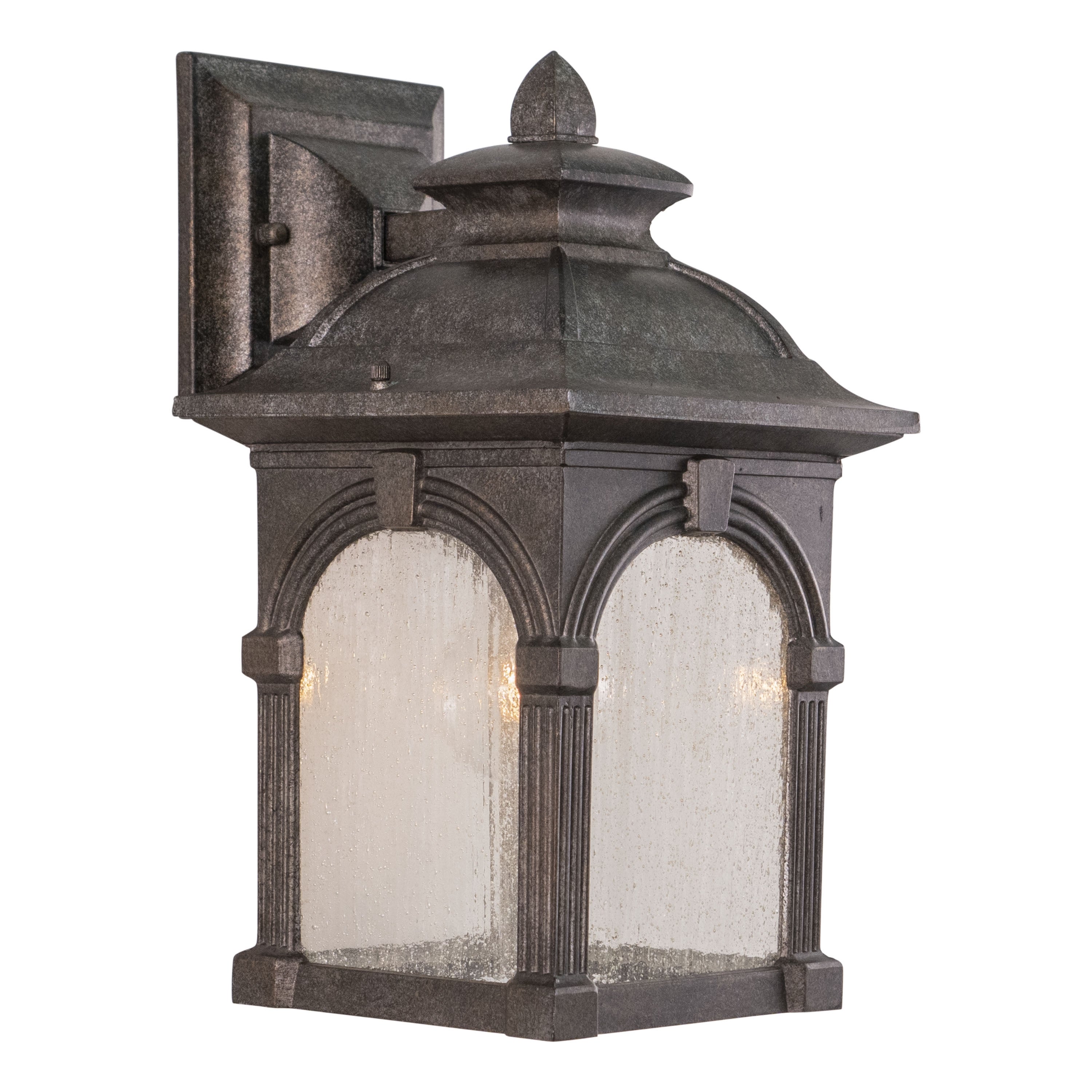 Essex Aluminum 1 Light Pewter Outdoor Wall Lantern Clear Glass - 7-in W x 13-in H x 8-in D - Mycitystee