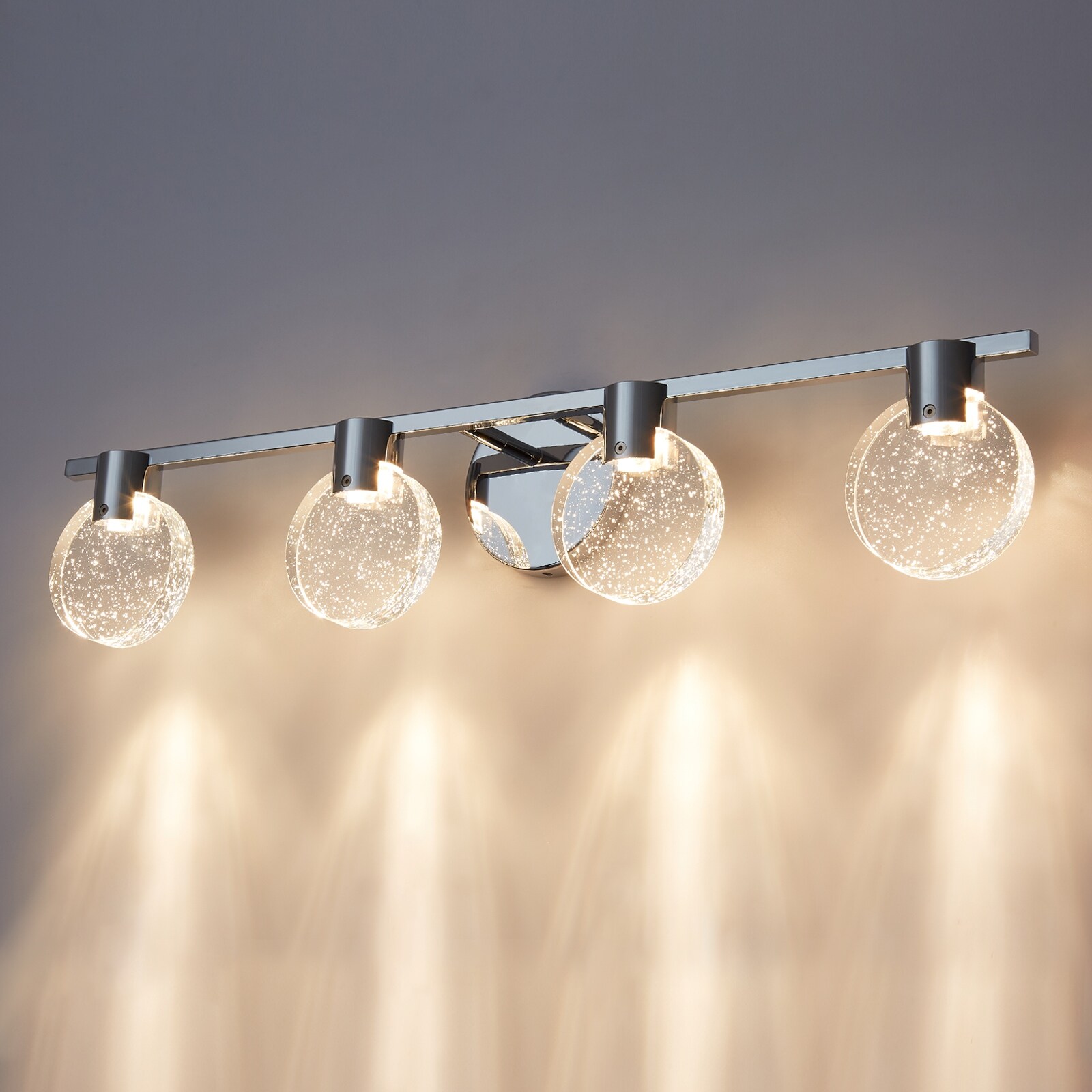 Modern Vanity Lights LED 20W 4-Light Bathroom Lighting Fixtures Over Mirror Chrome - Mycitystee