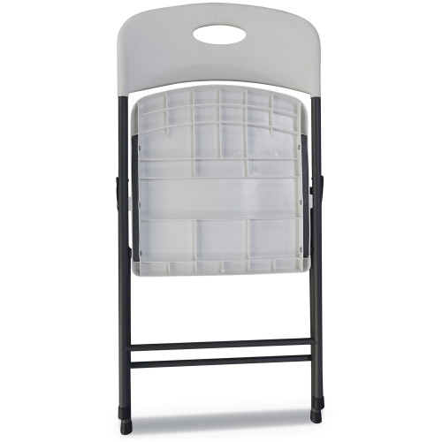 Alera Molded Resin Folding Chair， Supports Up to 225 lb， White Seat/Back， Dark Gray Base， 4/Carton (FR9402) - Mycitystee