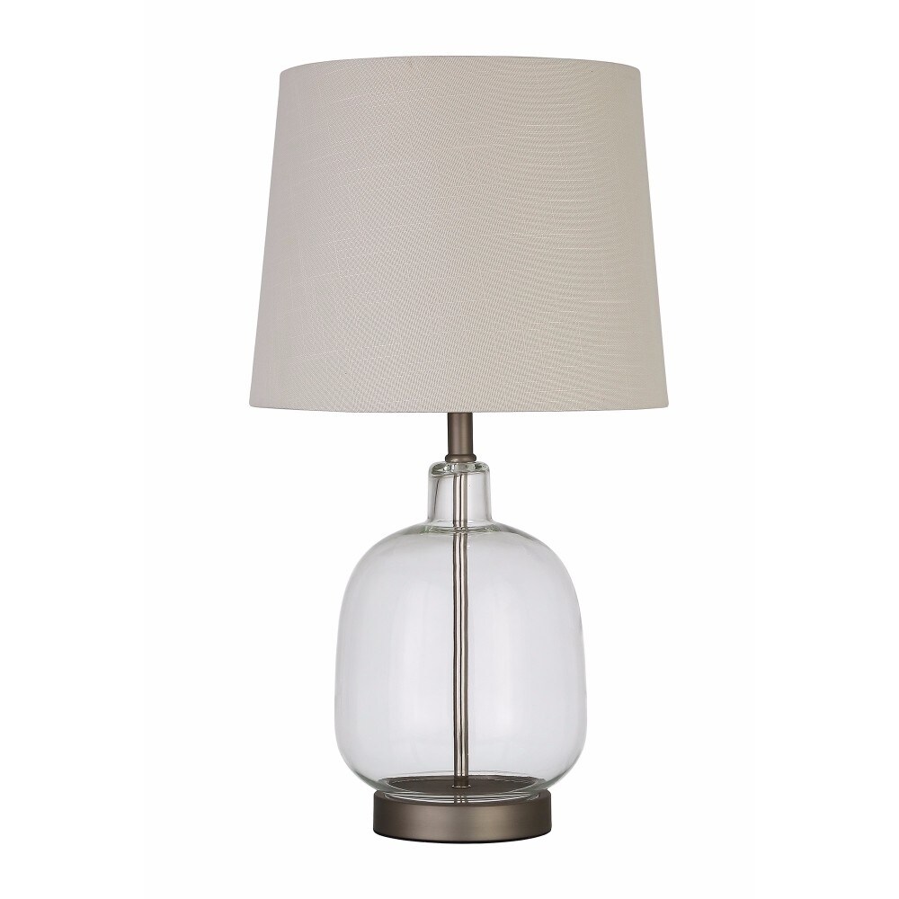 Beautifully Designed Glass Table Lamp， White And Clear - Mycitystee