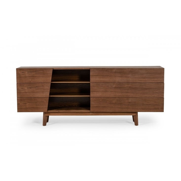 HomeRoots Vintage Style Walnut Veneer Six Drawer Dresser - - 37105417 - Mycitystee