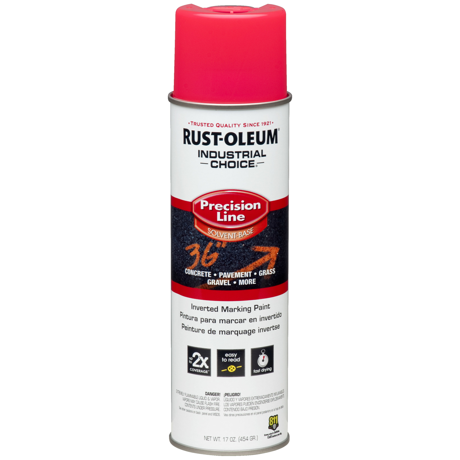 Rust-Oleum Industrial Choice Fluorescent Pink Inverted Marking Paint 17 oz - Mycitystee