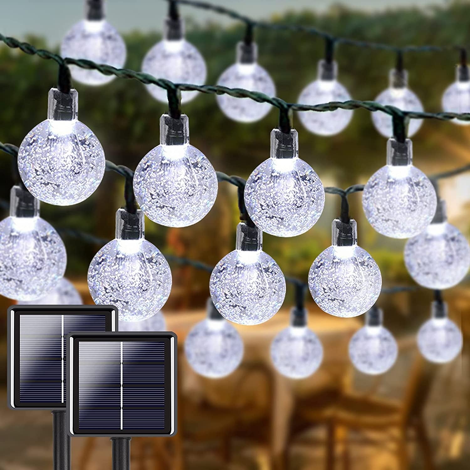 100 LED 32FT Crystal Globe Solar String Lights Outdoor - Yellow Shopping - The Best Deals on String Lights | 39295501 - Mycitystee