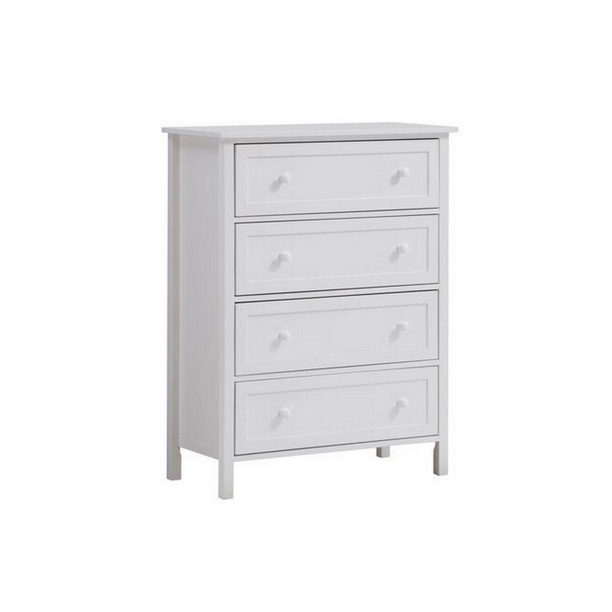 Mio 46 Inch 4 Drawer Tall Dresser Chest， Solid Wood， Glossy White - - 36089478 - Mycitystee