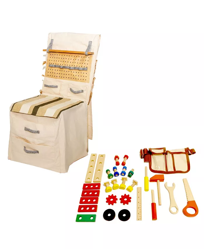 Salus Brands PopOhVer Pretend Play Builder Play Set Innovative Canvas Design Chair Cover 39 Pieces - Mycitystee