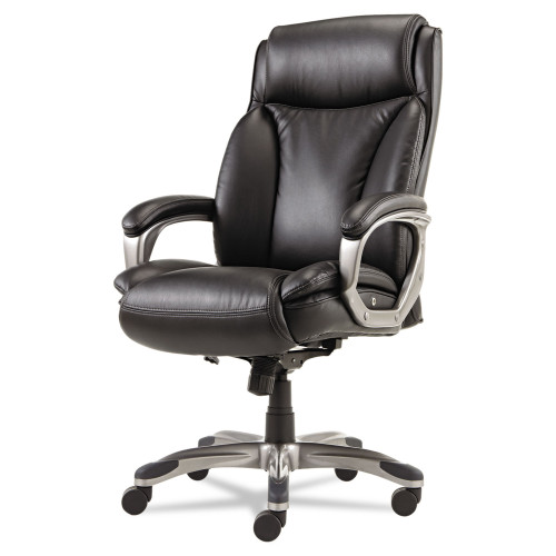 Alera Veon Series Executive High-Back Bonded Leather Chair， Supports Up to 275 lb， Black Seat/Back， Graphite Base (VN4119) - Mycitystee