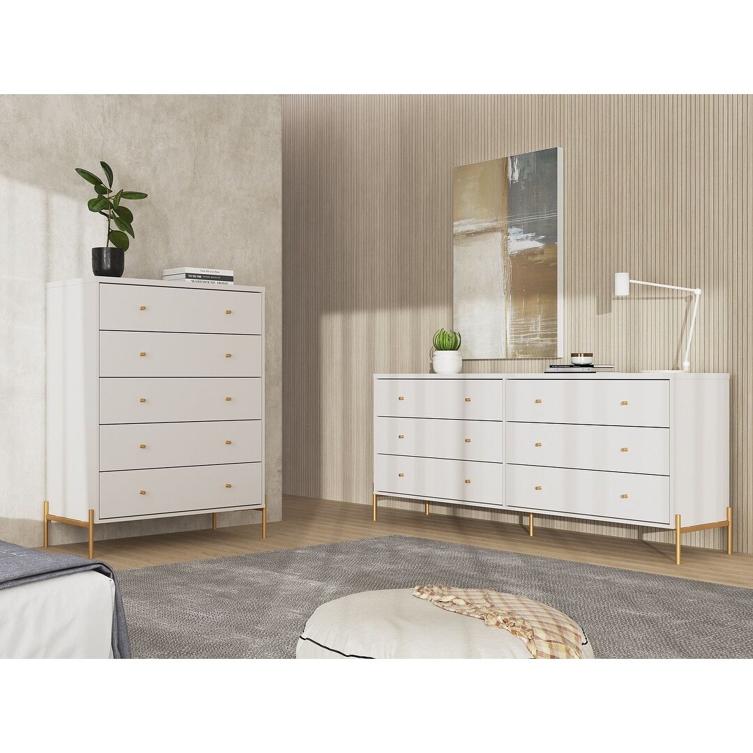 Manhattan Comfort Jasper Full Extension Tall Dresser and Double Wide Dresser Set of 2 - - 36787659 - Mycitystee
