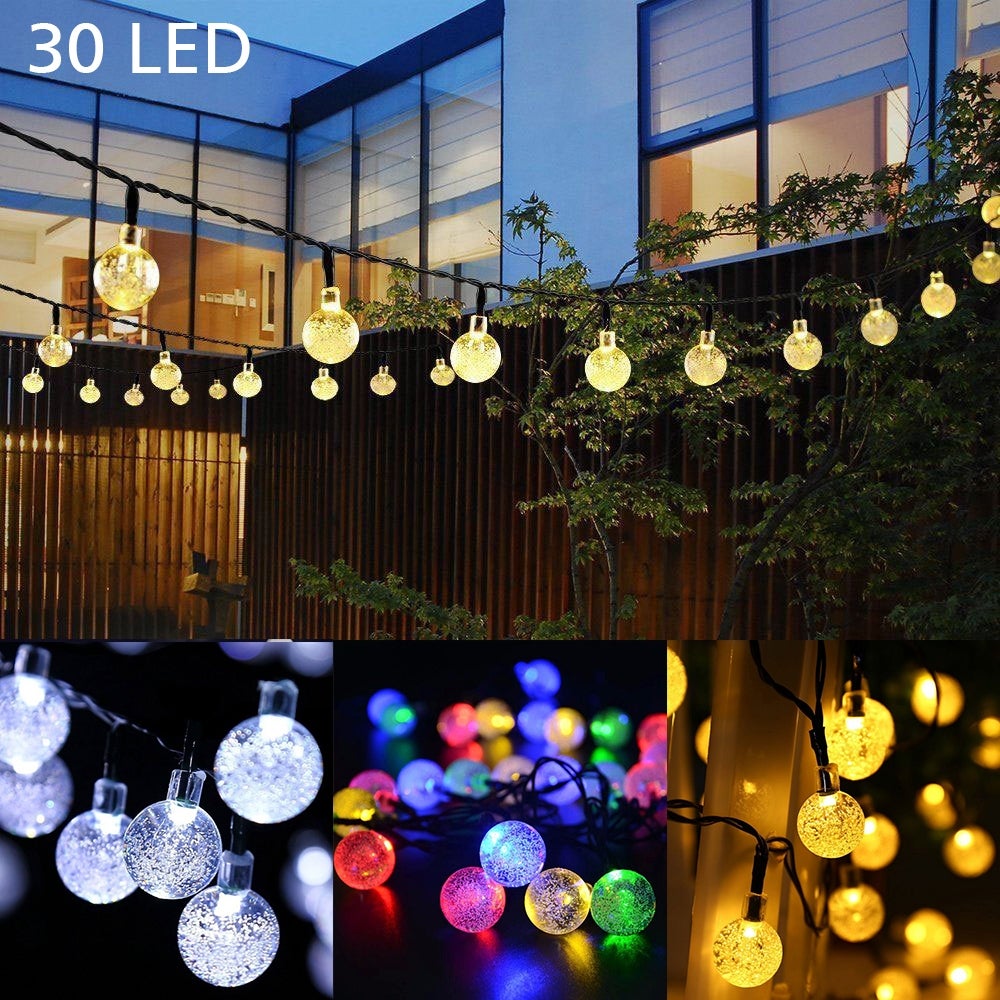 Solar 30 LED String Light Globe Ball Garden Path Yard Decor Lamp - 21ft Total Length Shopping - The Best Deals on String Lights | 39210862 - Mycitystee