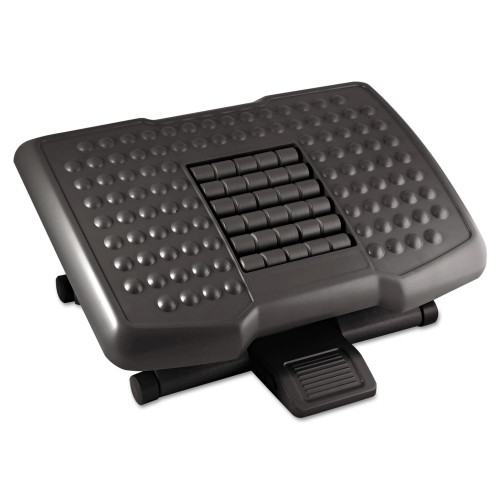 Kantek Premium Adjustable Footrest with Rollers， Plastic， 18w x 13d x 4h， Black (FR750) - Mycitystee