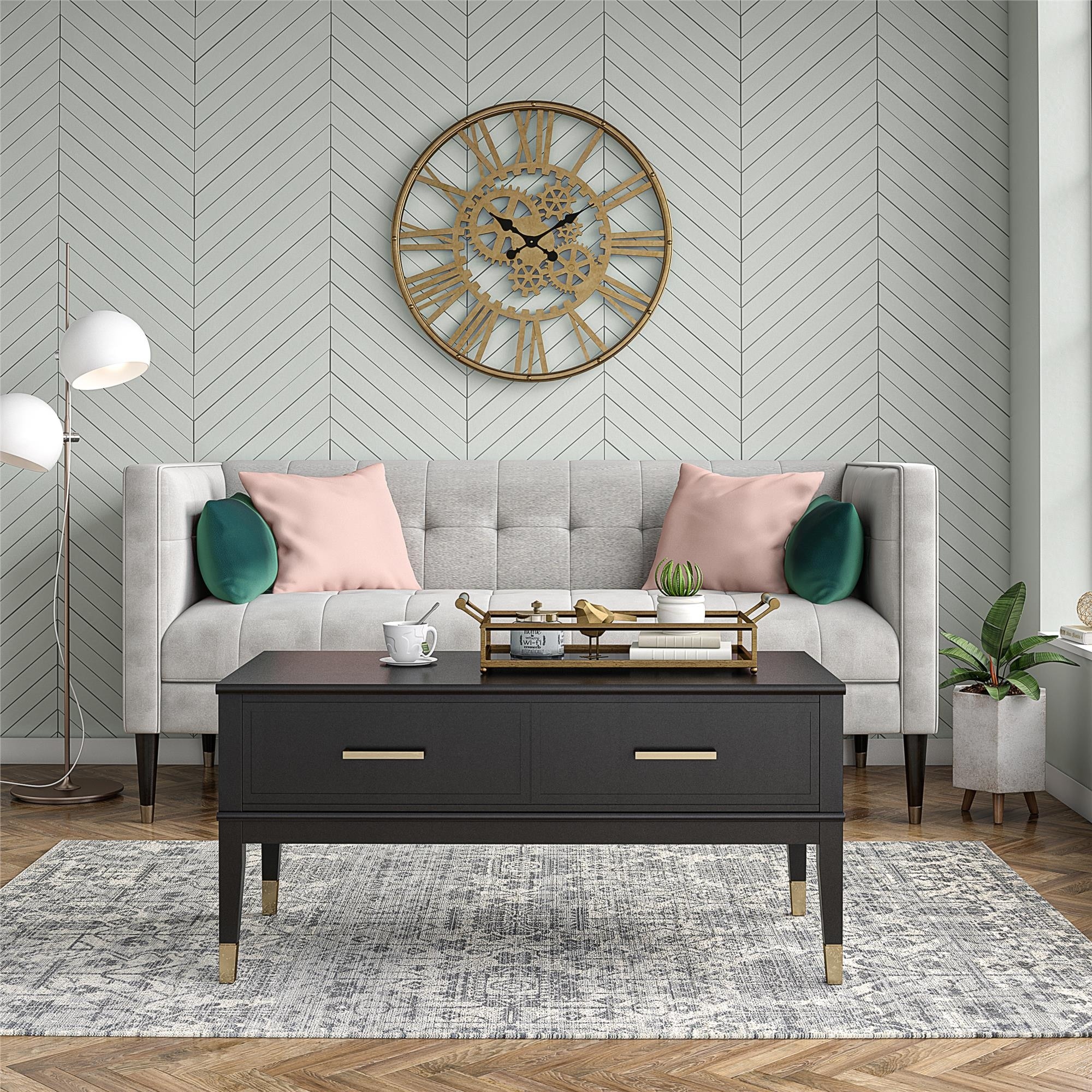 Westerleigh Lift-Top Coffee Table， Black - Mycitystee