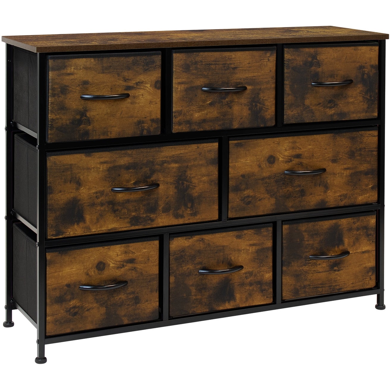 Dresser w/ 8 Drawers - Farmhouse Brown Wood Furniture Storage Chest - - 35262053 - Mycitystee
