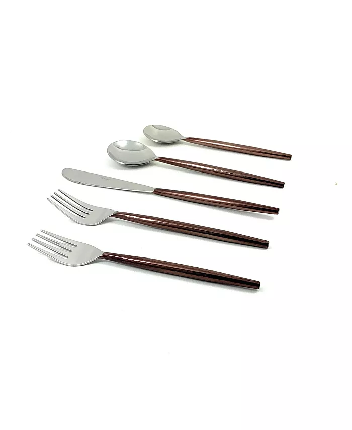 Vibhsa 20 Piece Flatware Set， Service for 4 (Hammered Handle) - Mycitystee