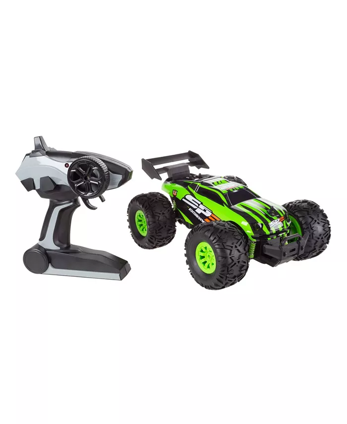 Trademark Global Hey Play Remote Control Monster Truck - Off-Road Rugged Toy Vehicle With Spring Suspension Oversized Wheels For Kids - Mycitystee