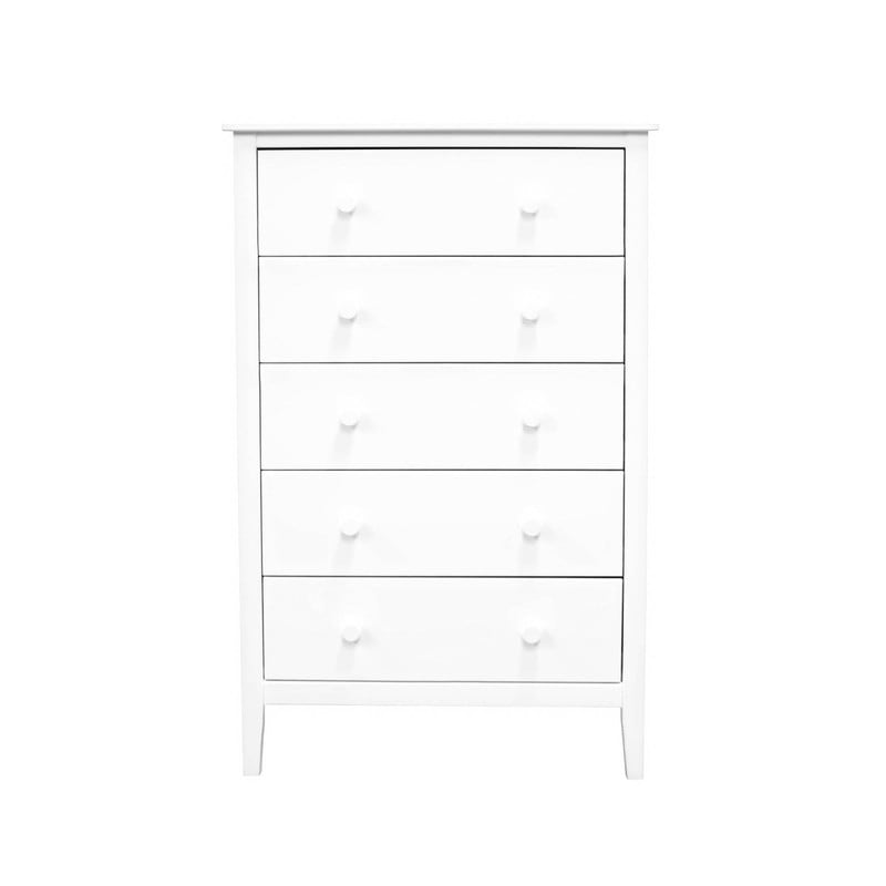 Adeptus Solid Wood Easy Pieces 5 Drawer Chest of Drawers - White - - 32333997 - Mycitystee