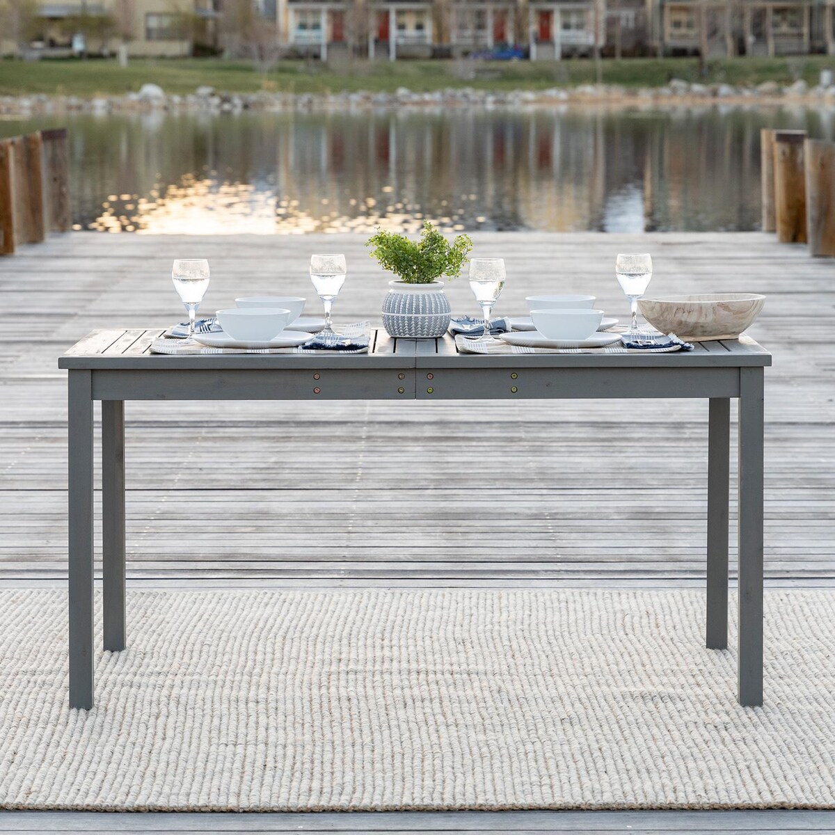 Ultimate Patio Camille Way 60 X 32 Inch Rectangular Acacia Patio Dining Table - Mycitystee