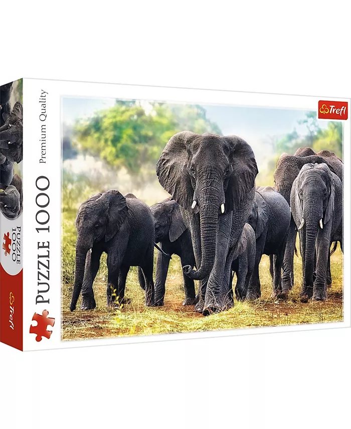 Trefl Jigsaw Puzzle African Elephants， 1000 Piece - Mycitystee