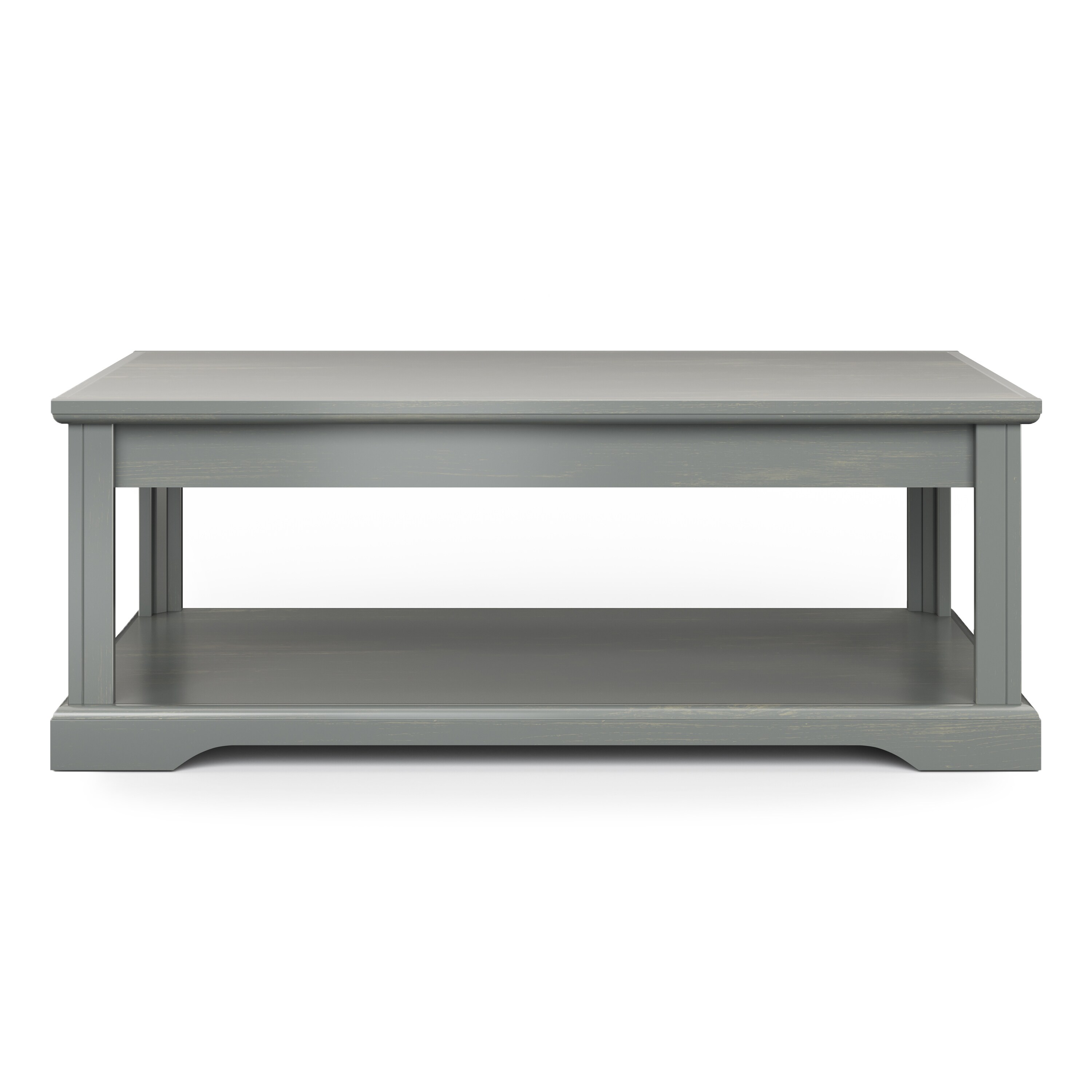 Classic 48 Inch Wood Coffee Table for Living Room， 2-Tier Storage Shelf， Rectangular Sofa Table， Mushroom - Mycitystee