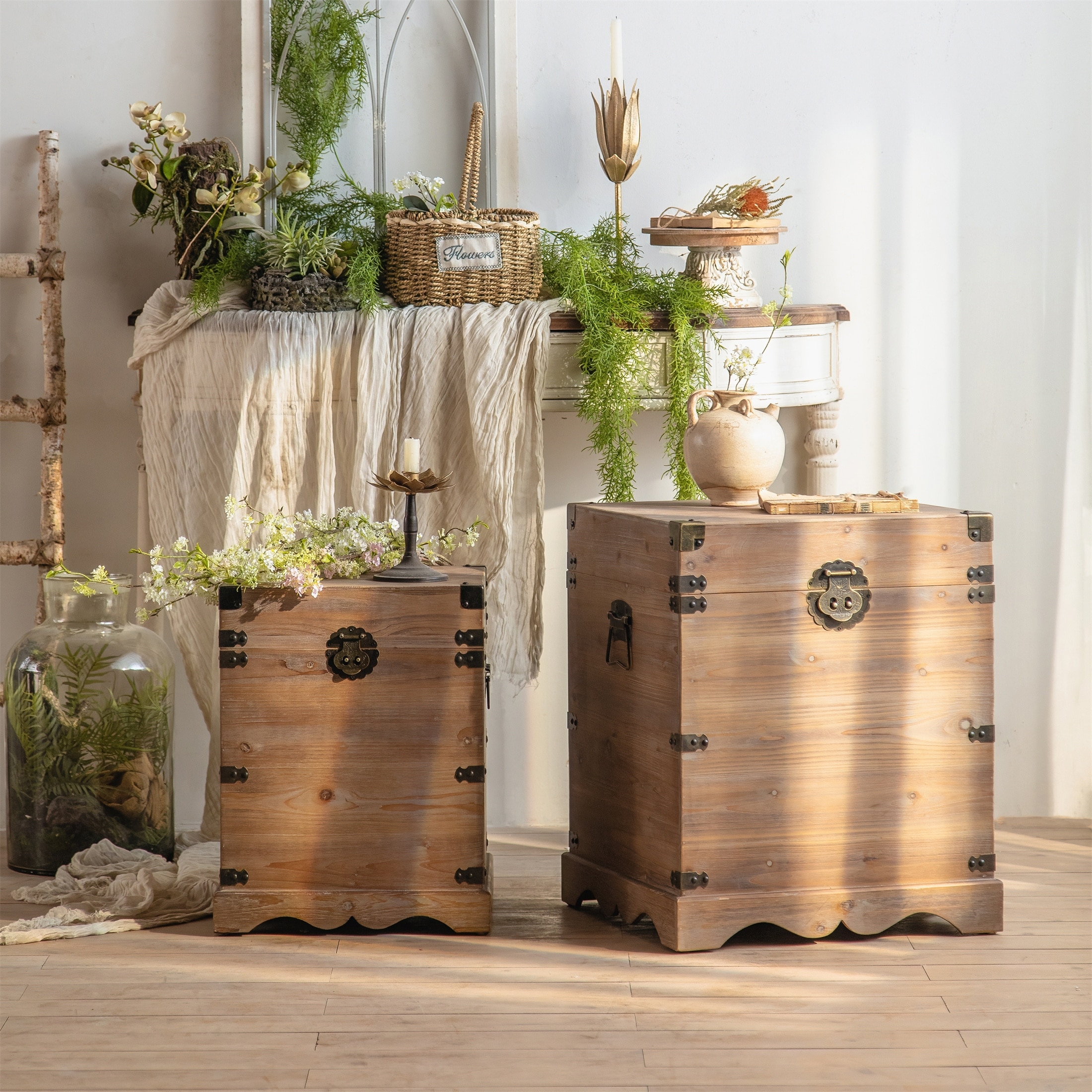 Large Storage End Side Table Nightstands 2 Pcs - Mycitystee