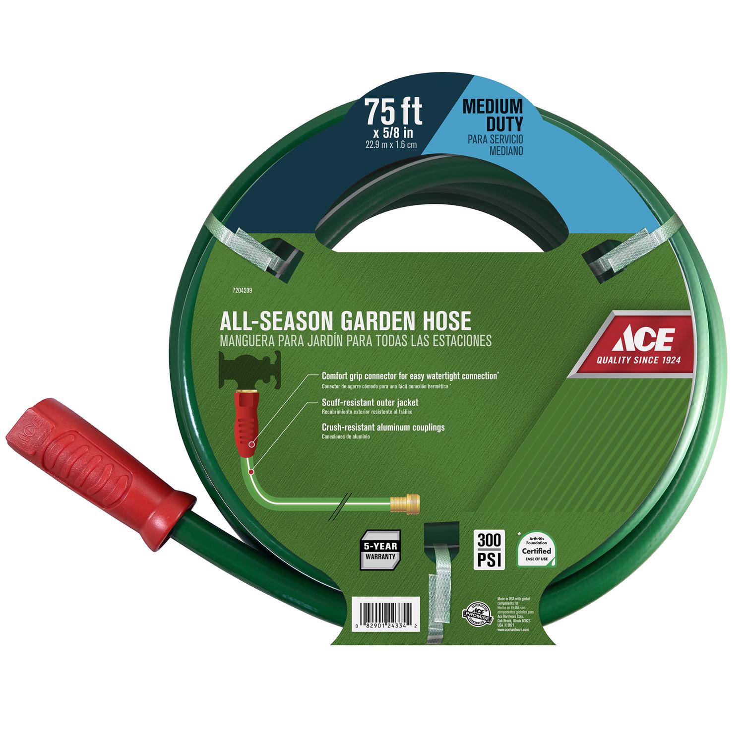 Ace 5/8 in. D X 75 ft. L Medium Duty Garden Hose - Mycitystee