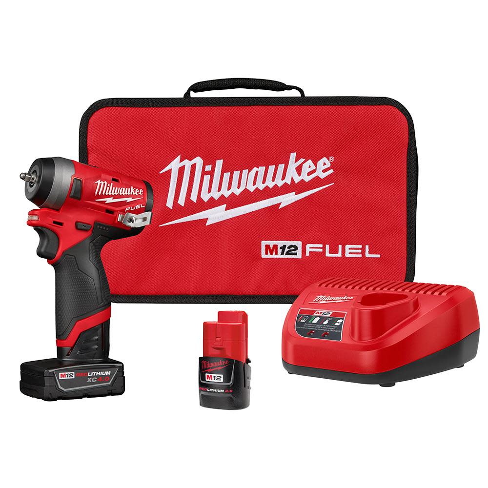 Milwaukee M12 FUEL Stubby 1/4 in. Impact Wrench Kit 2552-22 from Milwaukee - Mycitystee
