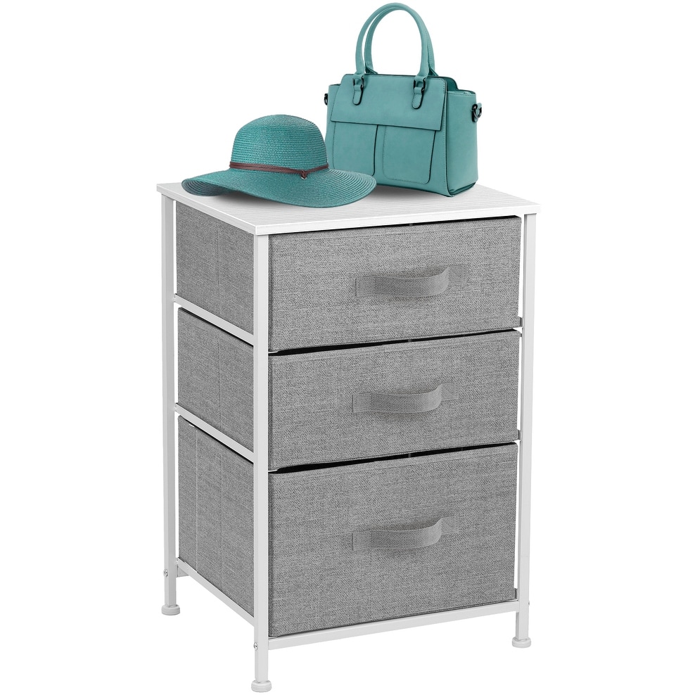 Nightstand 3-Drawer Shelf Storage Bedroom Furniture and End Table Chest - - 30821842 - Mycitystee