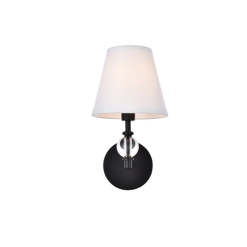 Bella 1 Light Bath Sconce with White Fabric Shade - Mycitystee