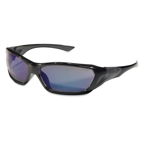 MCR Safety ForceFlex Safety Glasses， Black Frame， Blue Lens (FF128B) - Mycitystee