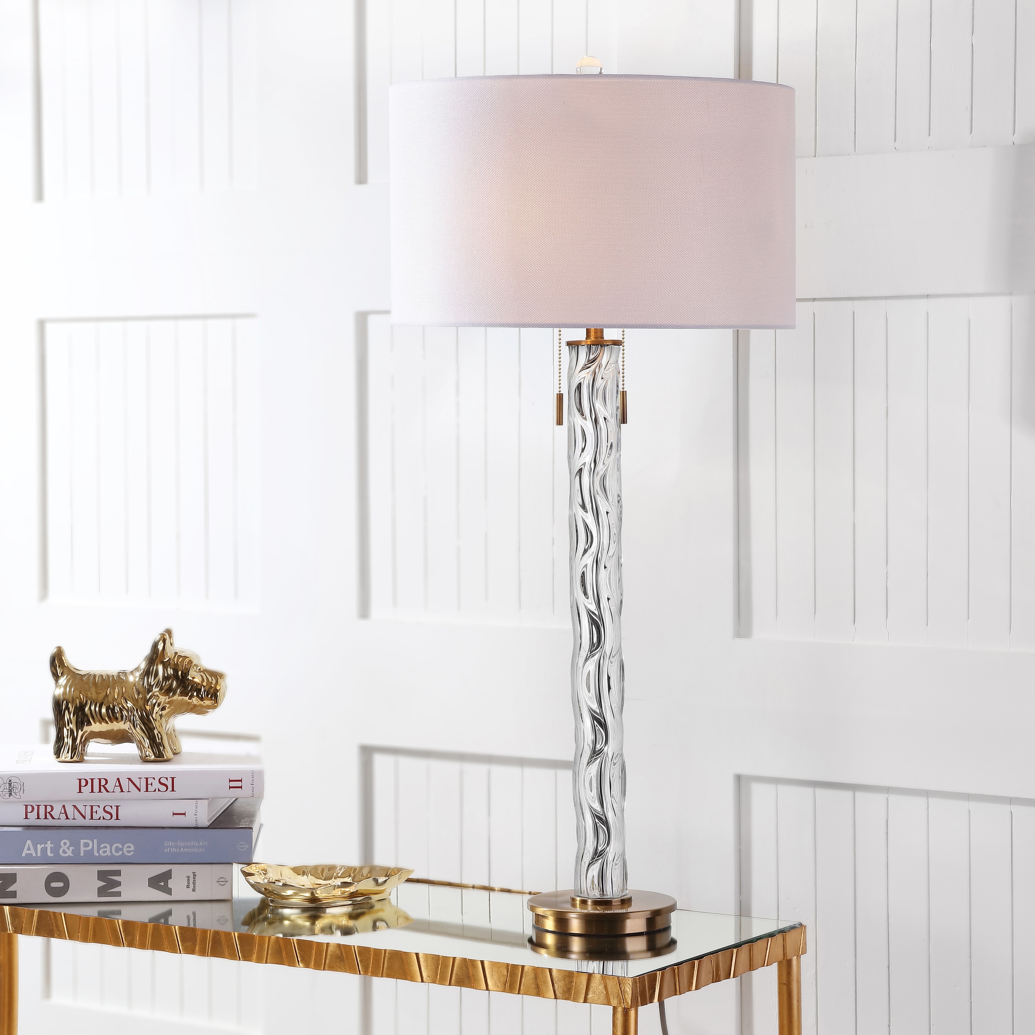 SAFAVIEH Lighting 37-inch Rayna Crystal/ Gold LED Table Lamp - Mycitystee