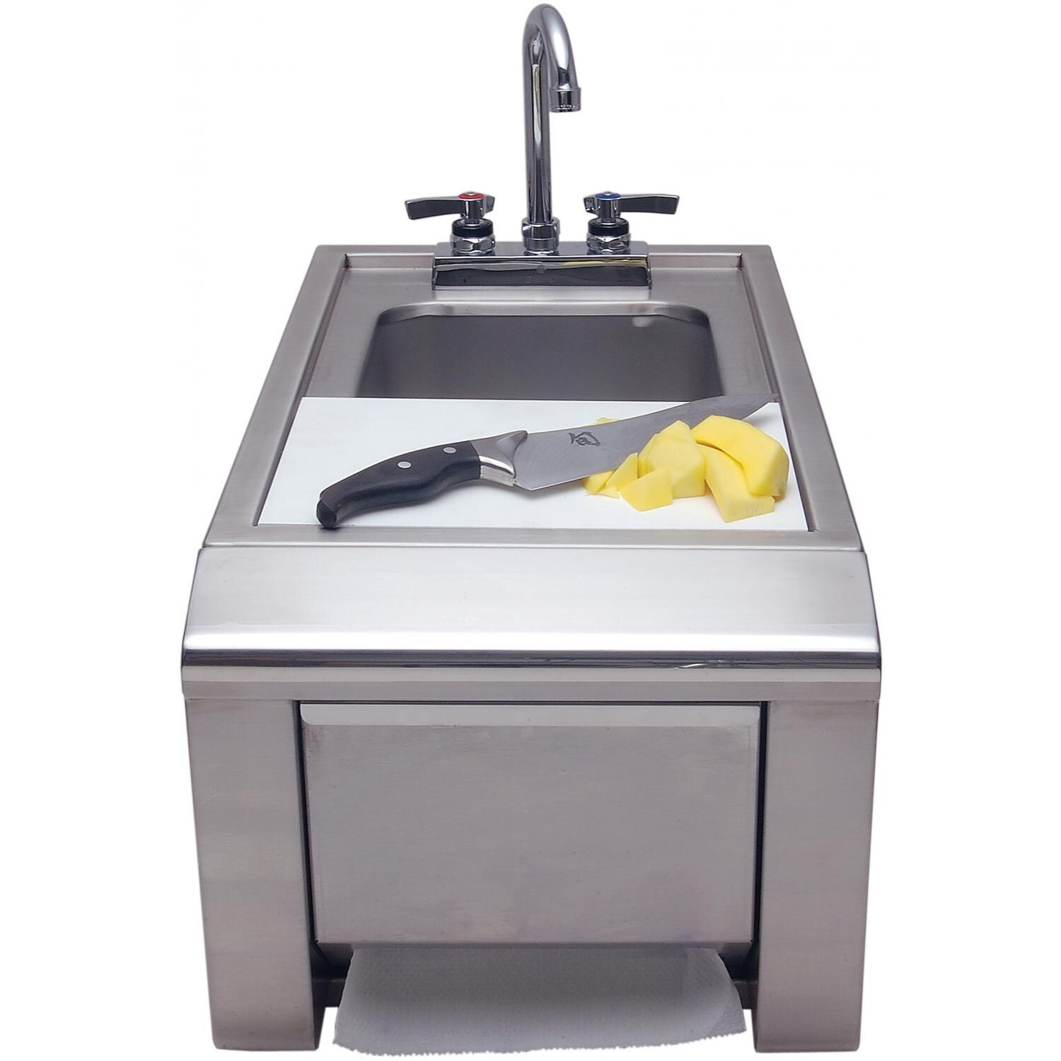 Alfresco 14-Inch Outdoor Rated Prep And Wash Sink With Towel Dispenser - Mycitystee