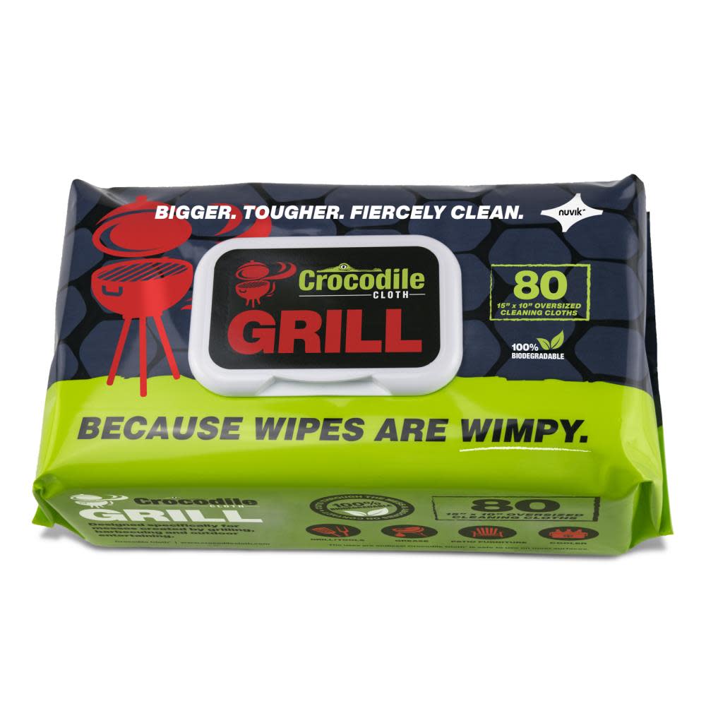 Crocodile Cloth Biodegradable Huge Grill Cleaning Cloths， 1 Pack/80 Cloths - Mycitystee
