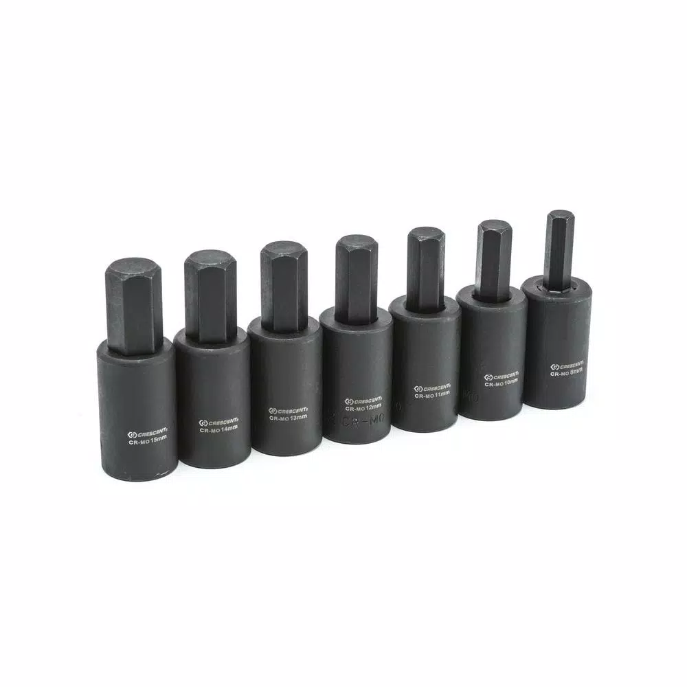 Crescent 1/2 in. Drive Hex Bit Impact Metric Socket Set (7-Pieces) and#8211; XDC Depot - Mycitystee