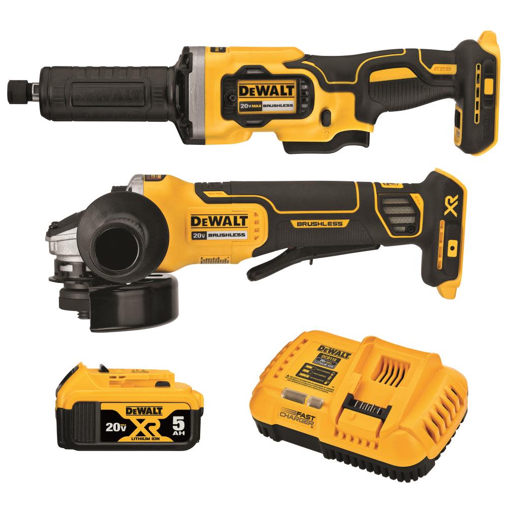 DEWALT 20V MAX XR Brushless Cordless 2-Tool Grinder Kit DCK203P1 from DEWALT - Mycitystee