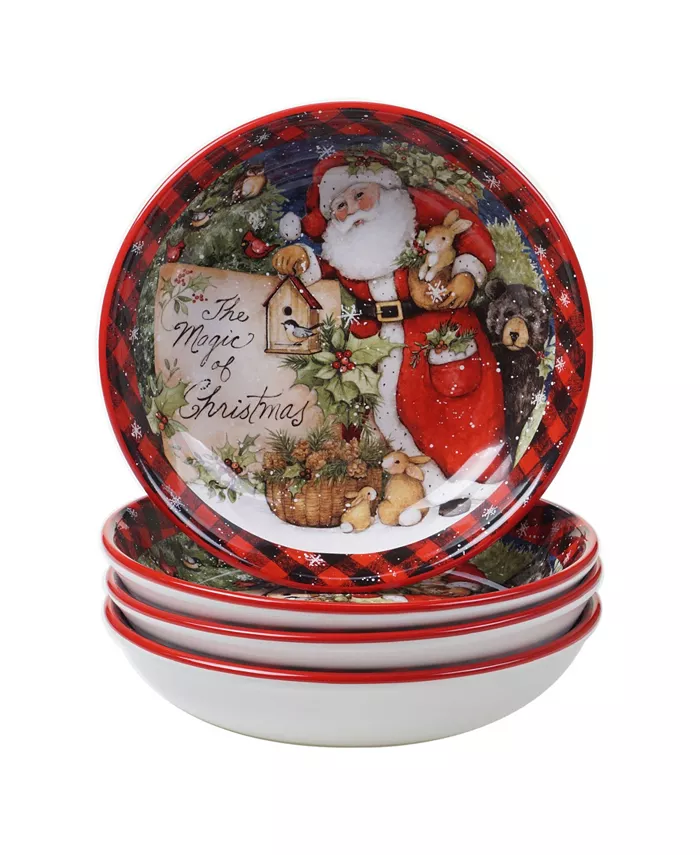 Certified International Magic of Christmas Santa 4 Piece Soup Bowl - Mycitystee
