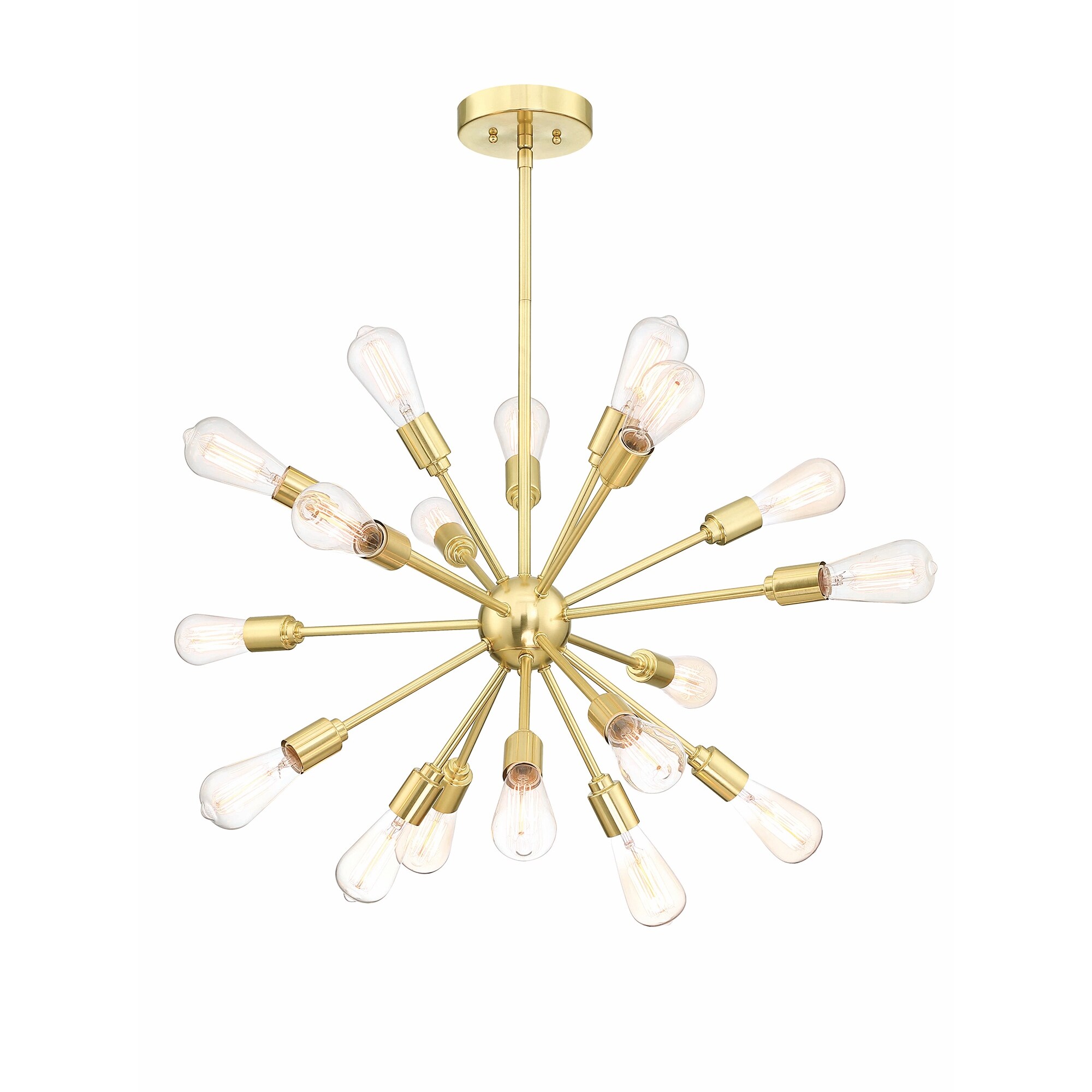 18-Light Sputnik Chandelier Black / Gold Semi Flush Mounted Ceiling Fixtures for Kitchen/Dining Room/Living Room - Mycitystee