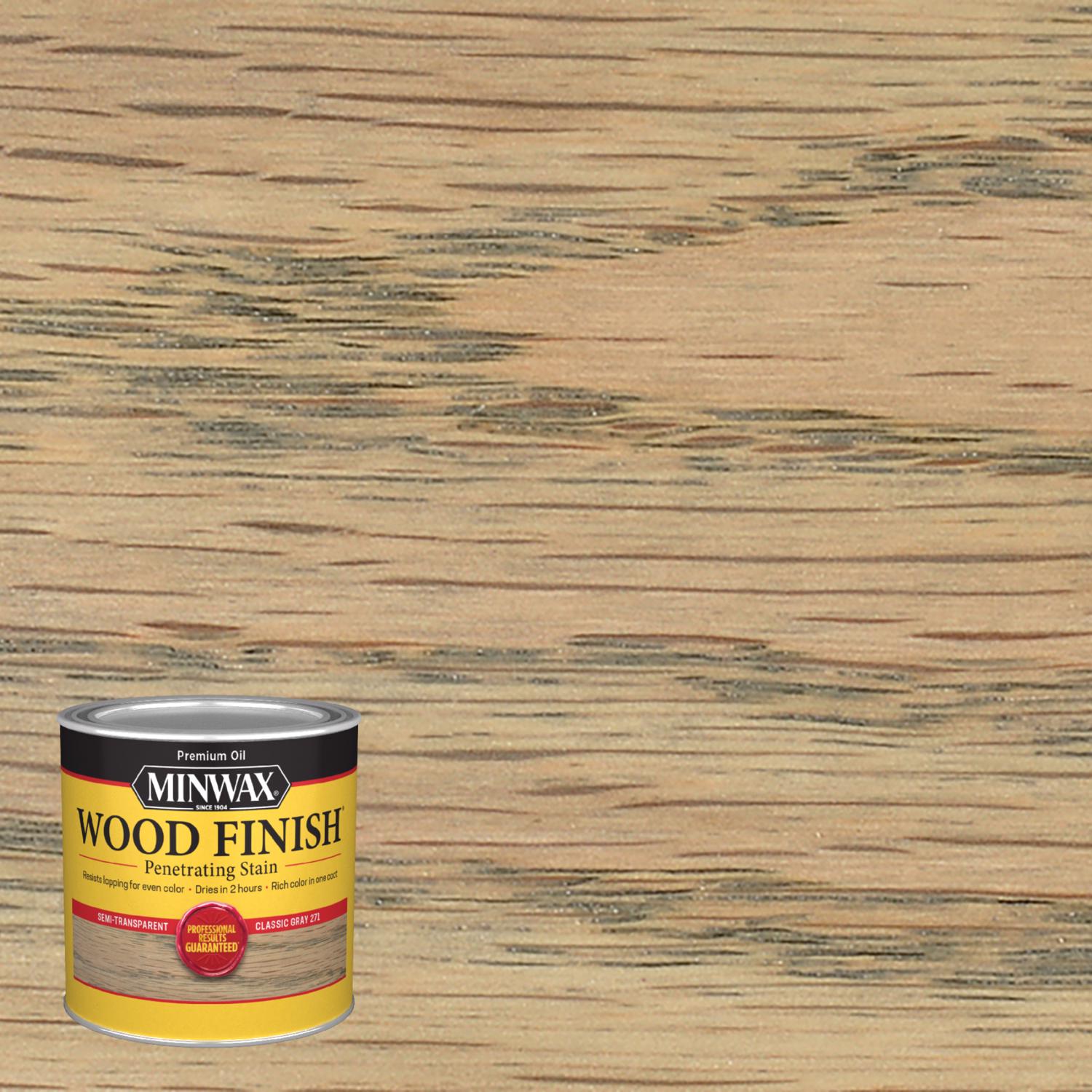 Minwax Wood Finish Semi-Transparent Classic Gray Oil-Based Penetrating Wood Stain 0.5 pt - Mycitystee