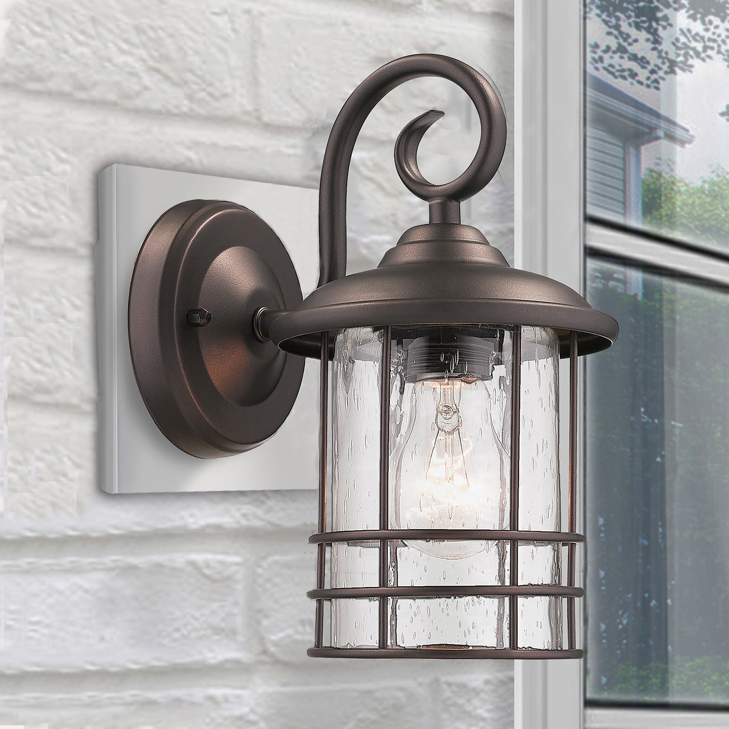 1-Light Outdoor Wall Light with Oil Rubbed Bronze (Set of 2) - 9.8*5.5*7.5 Shopping - The Best Deals on Outdoor Wall Lanterns | 38989481 - Mycitystee