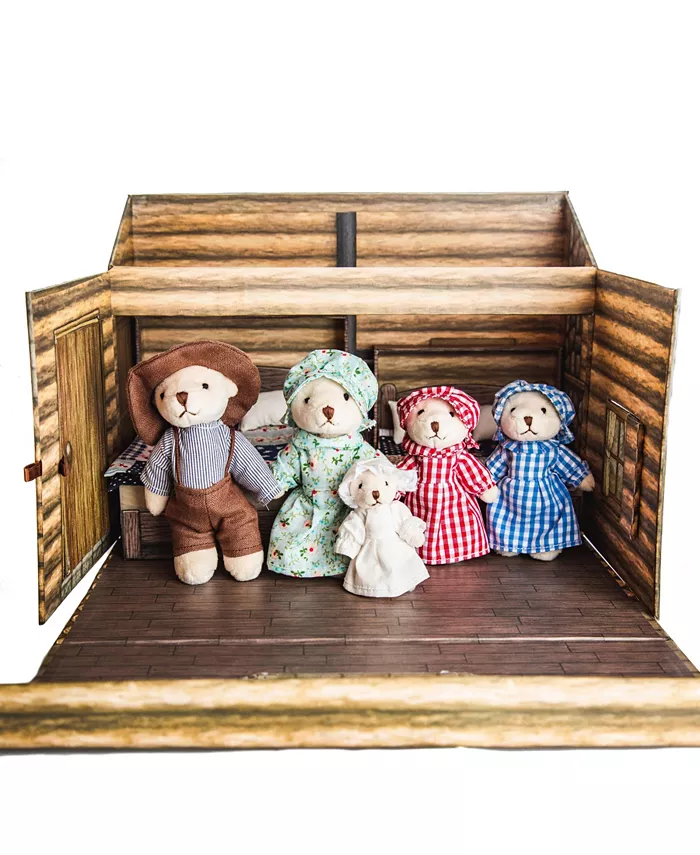 The Queen's Treasures My First Little House on The Prairie Handmade Ingalls Bear Family and Cabin Play Set  With Furniture  Accessories and 5 Handmade - Mycitystee