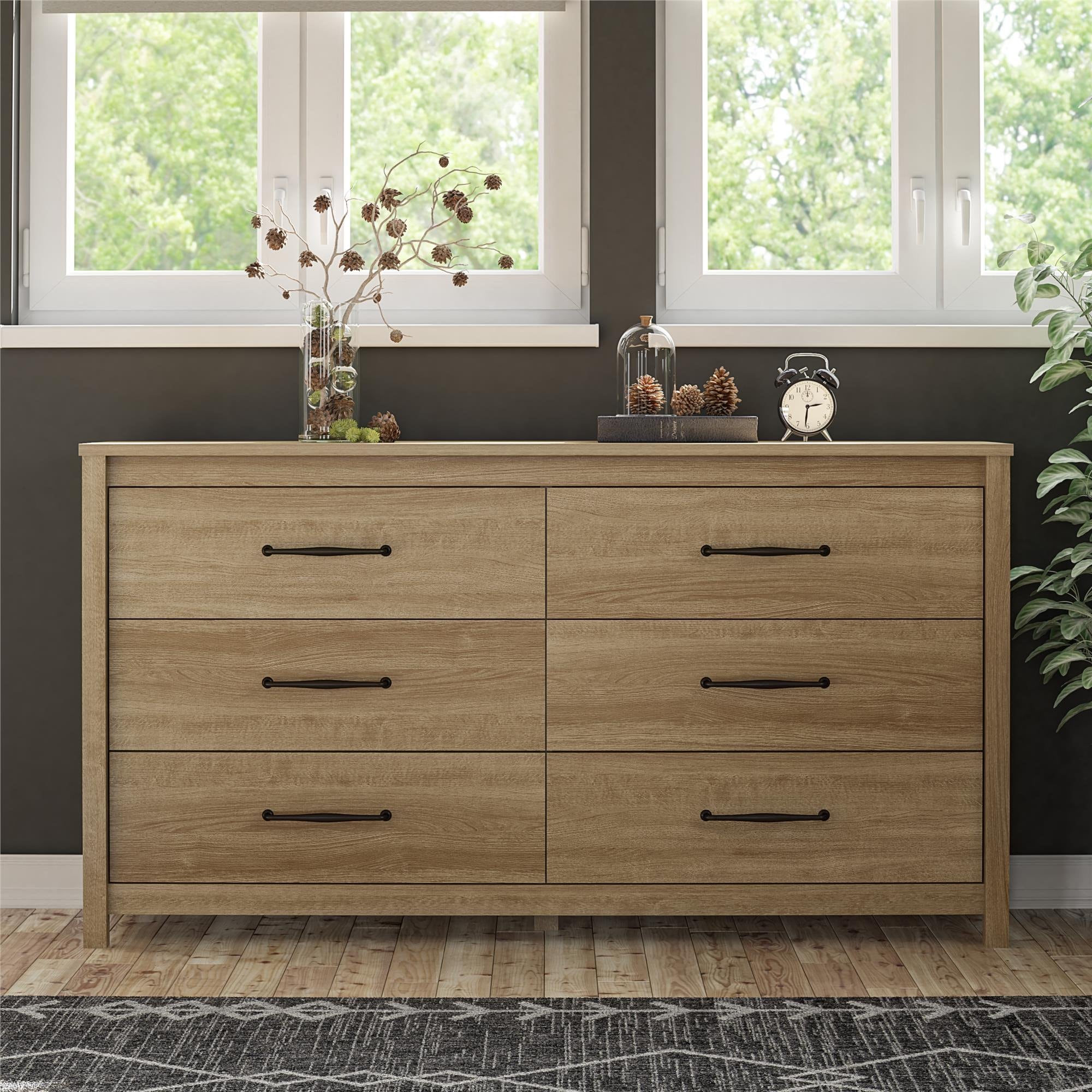 6 Drawer Wide Dresser， Natural - - 36080707 - Mycitystee