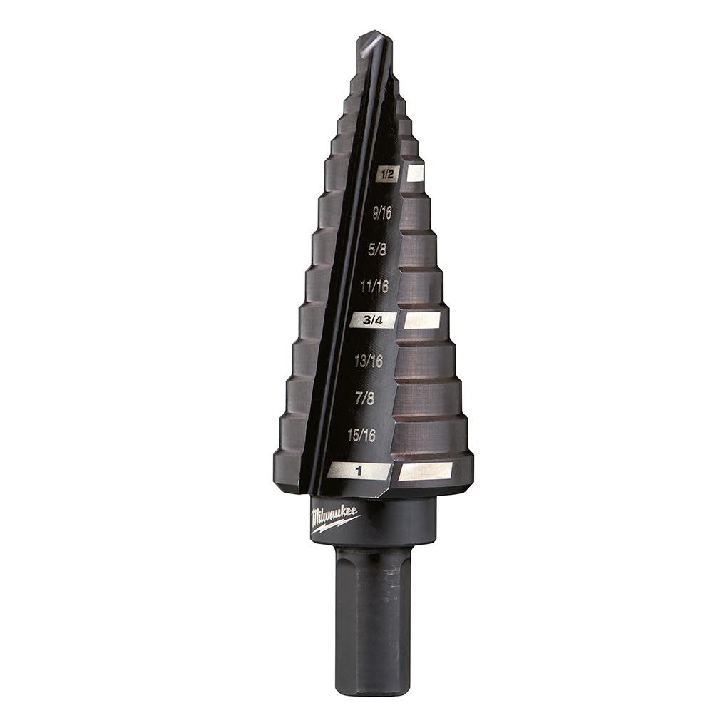 Milwaukee #8 Step Drill Bit 1/2 in. - 1 in. x 1/16 in. 48-89-9208 from Milwaukee - Mycitystee