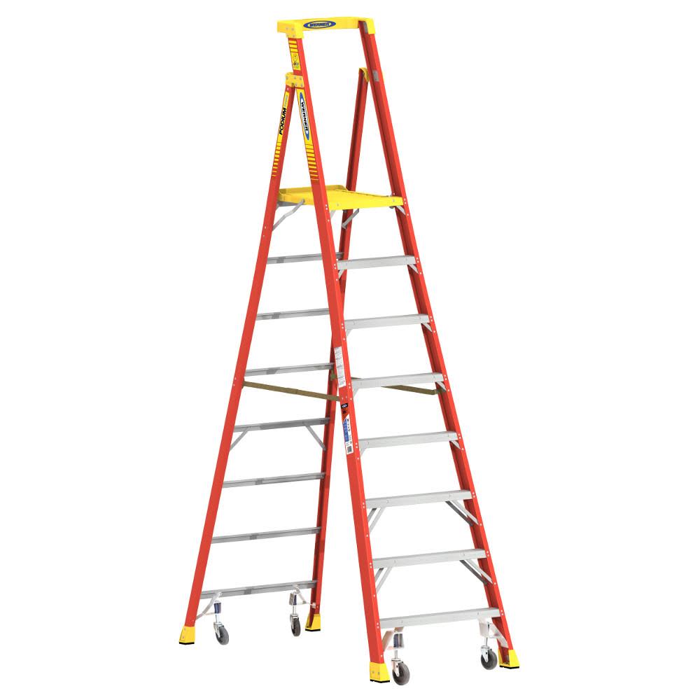 Podium 8-ft Fiberglass 300-lb Type IA Platform Ladder - Mycitystee