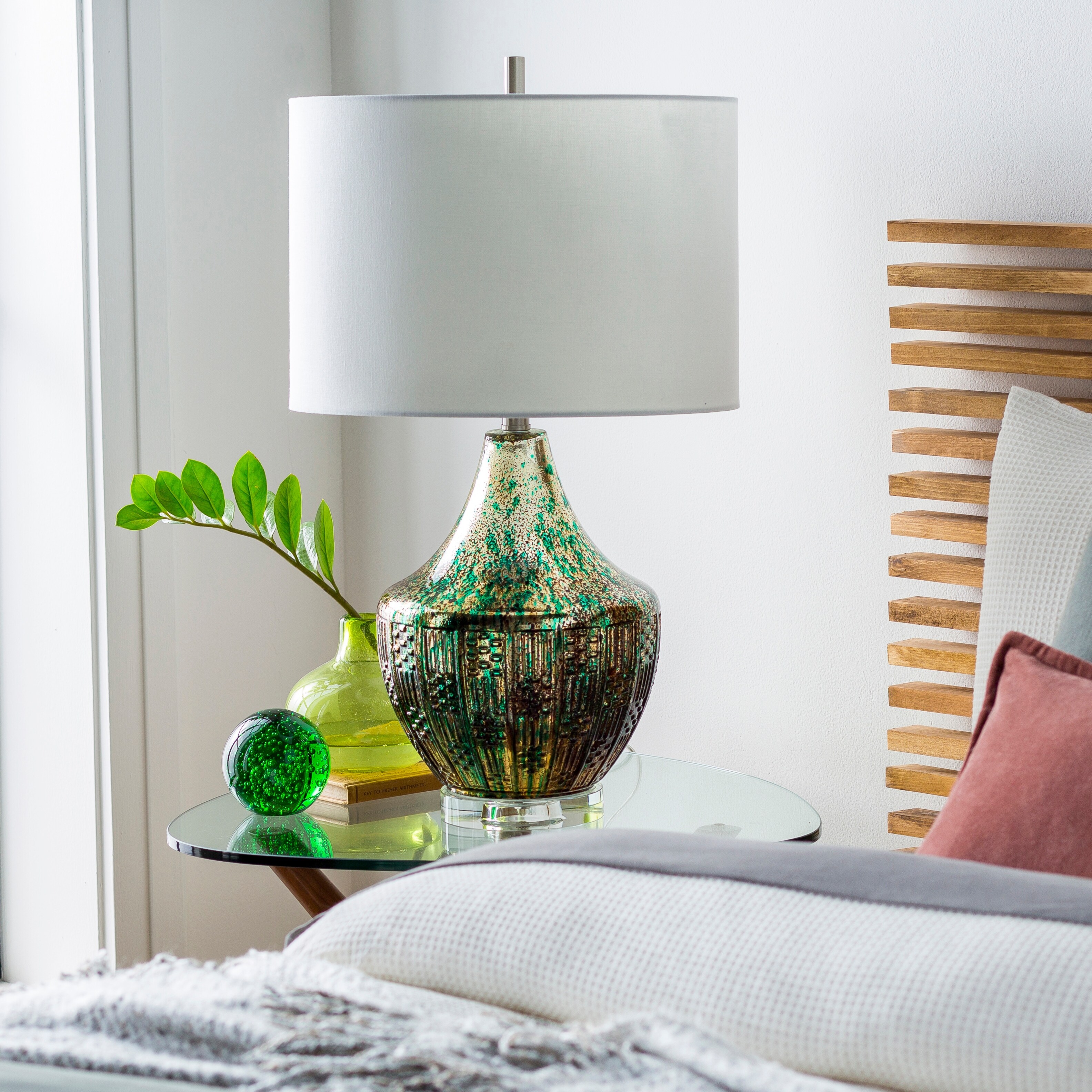 Lianne Painted Glass Modern Contemporary Table Lamp - 27
