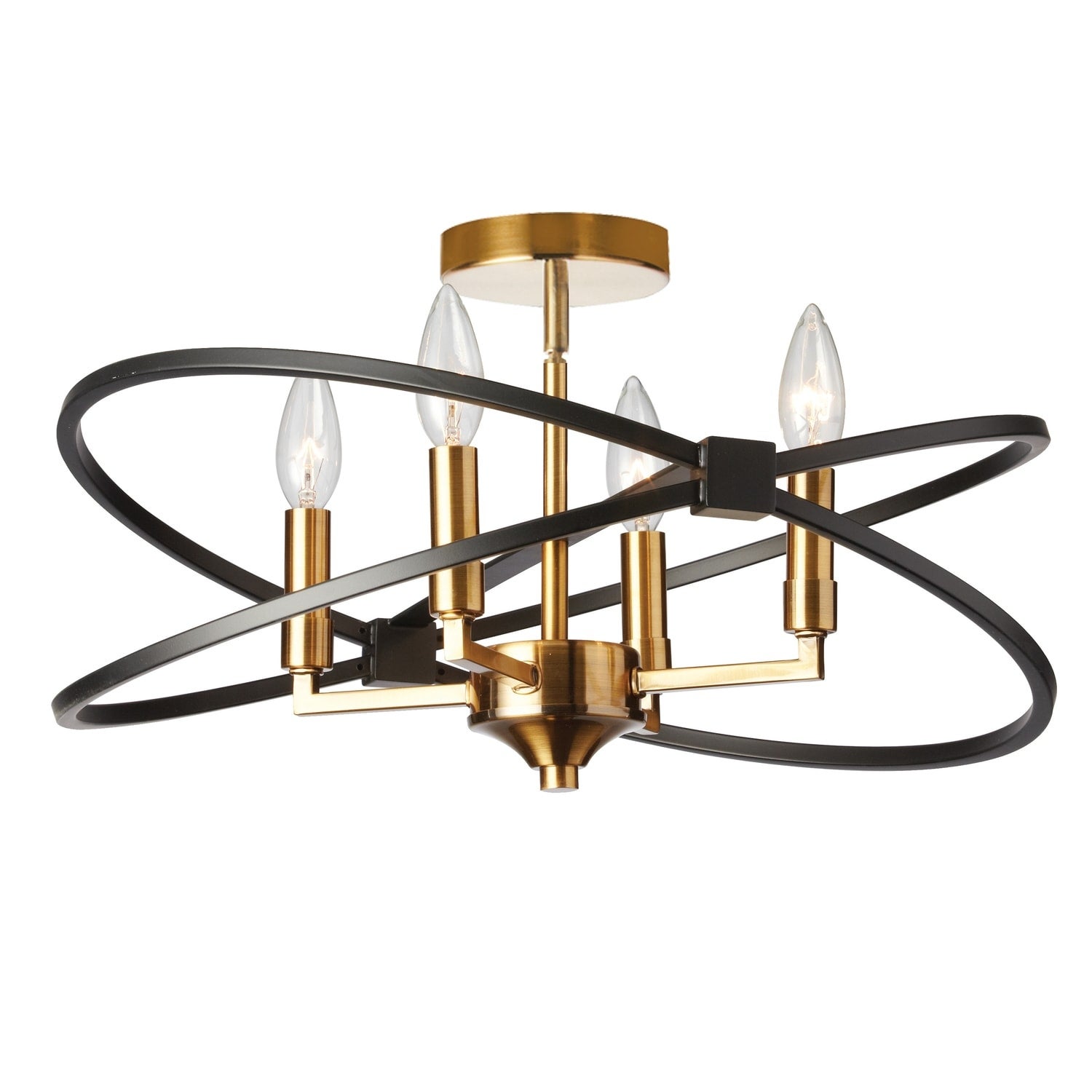 4Lt Incandescent Semi Flush， VB and MB - Mycitystee