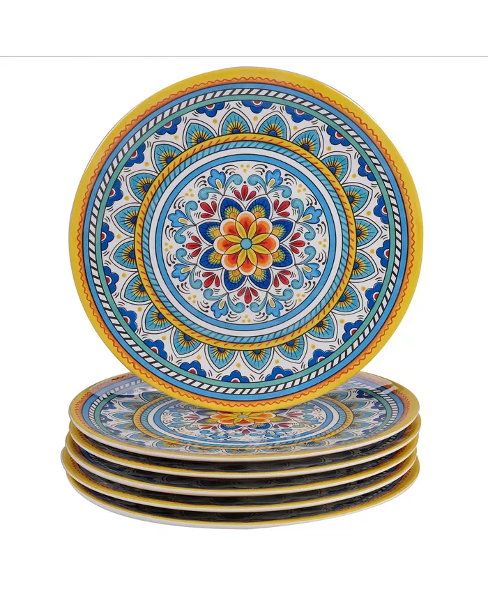 Certified International Portofino Melamine 6-Pc. Dinner Plates - Mycitystee