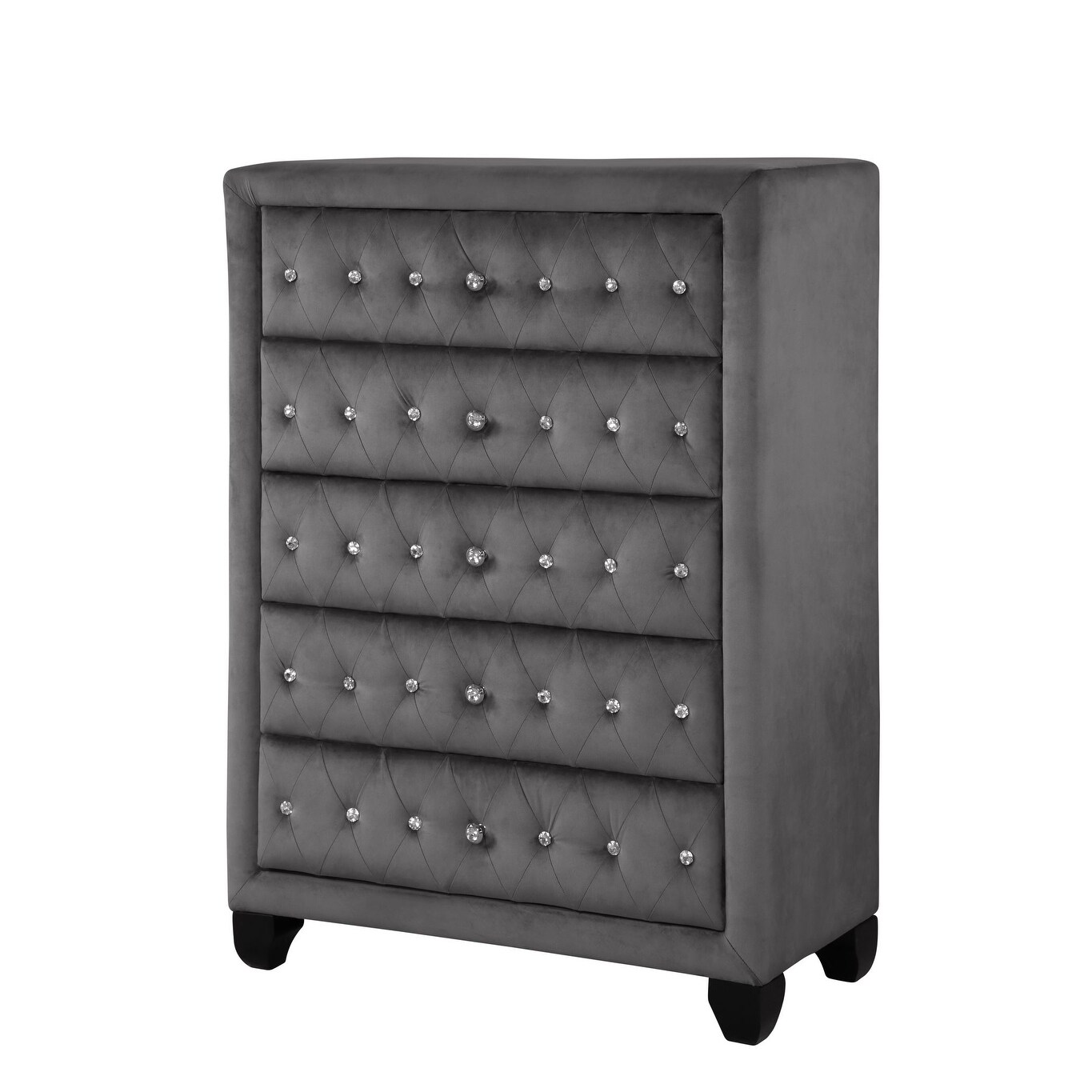 Global Pronex Velvet Chest with 5 Drawers in Gray - - 35478787 - Mycitystee