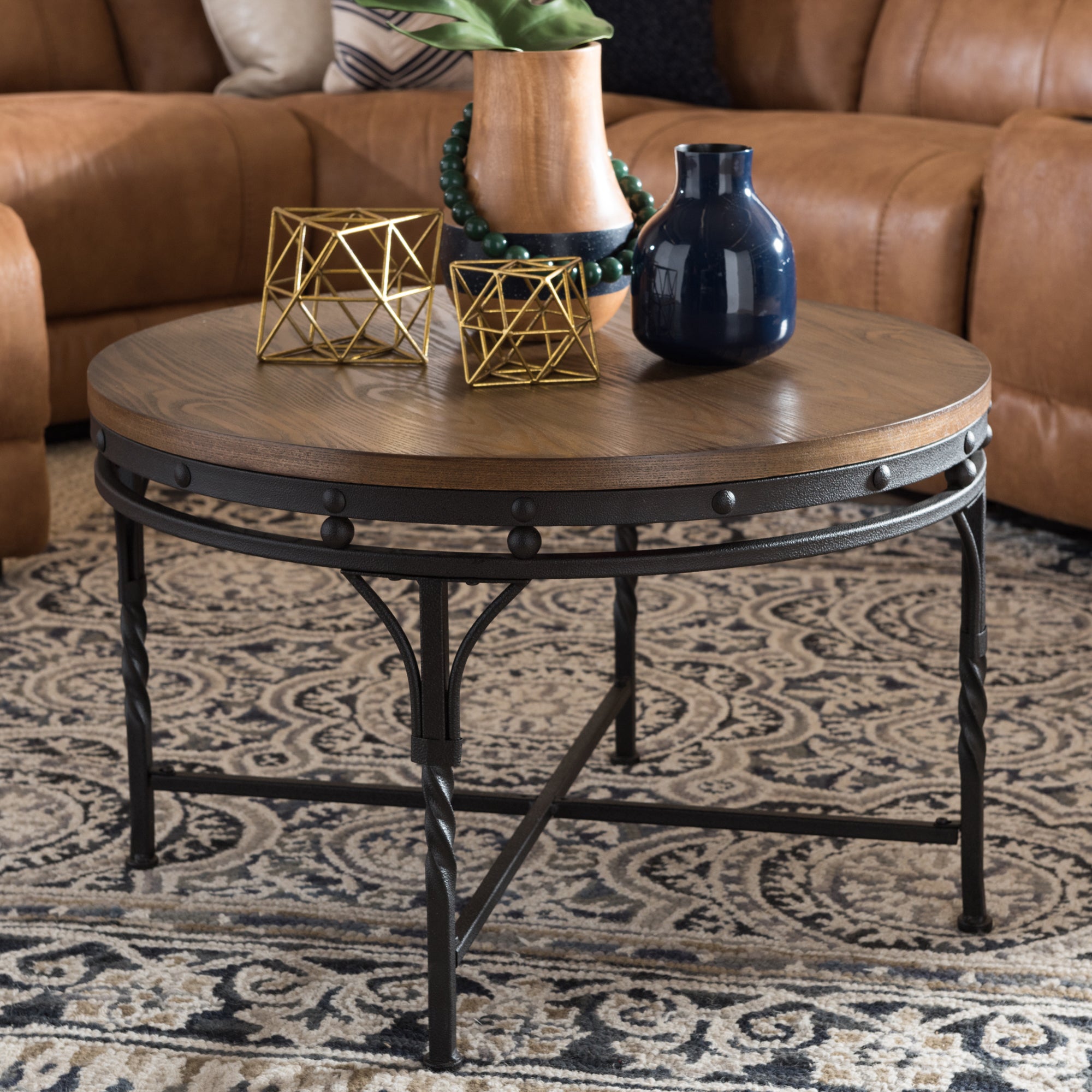 Carbon Loft Cohn Antique Bronze Iron Industrial Round Table - Mycitystee