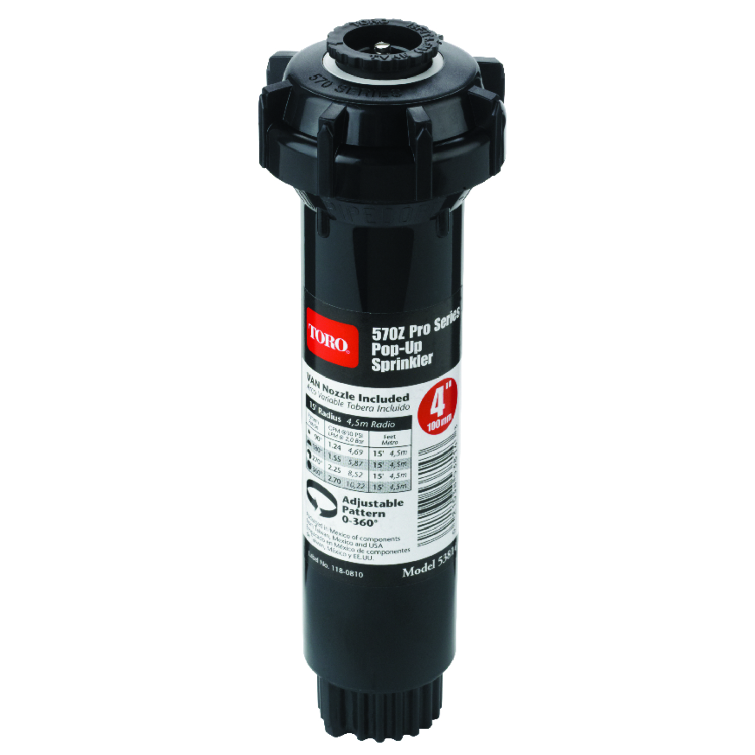 Toro 570Z Pro Series 4 in. H Adjustable Pop-Up Sprinkler - Mycitystee