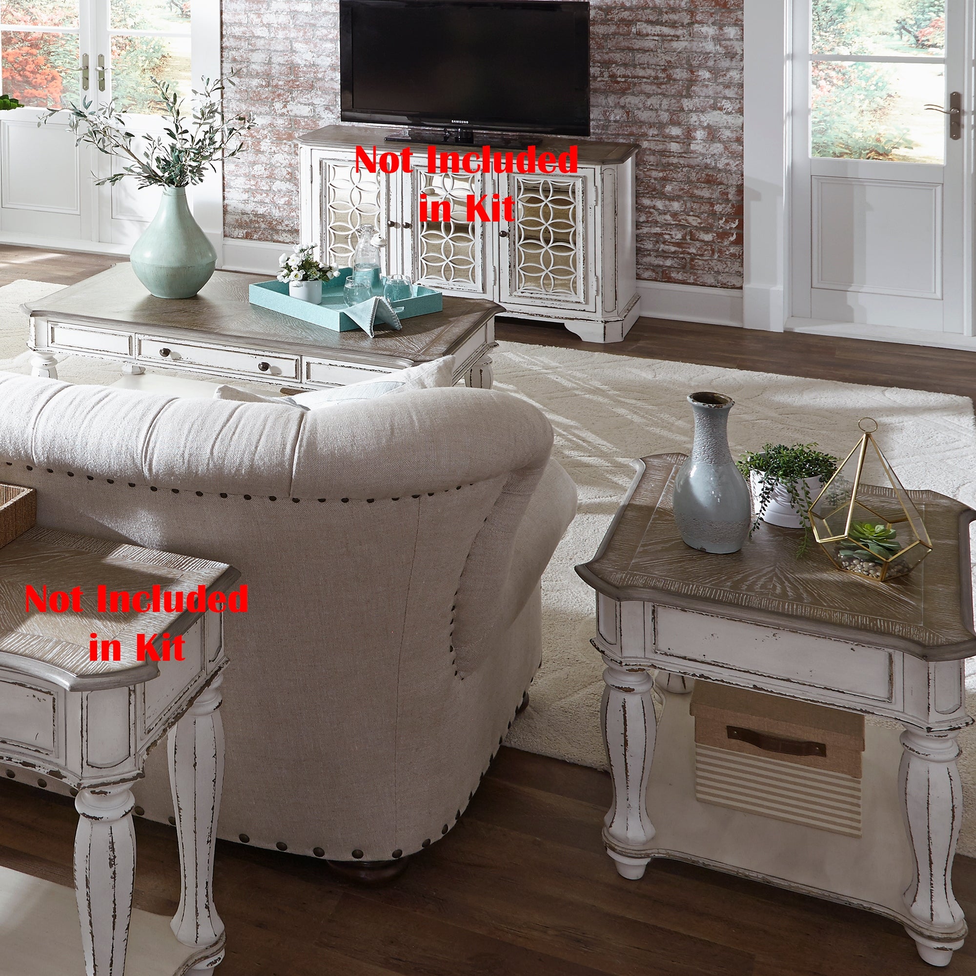 Magnolia Manor Antique White 3 Piece Set (1-Cocktail 2-End Tables) - Mycitystee