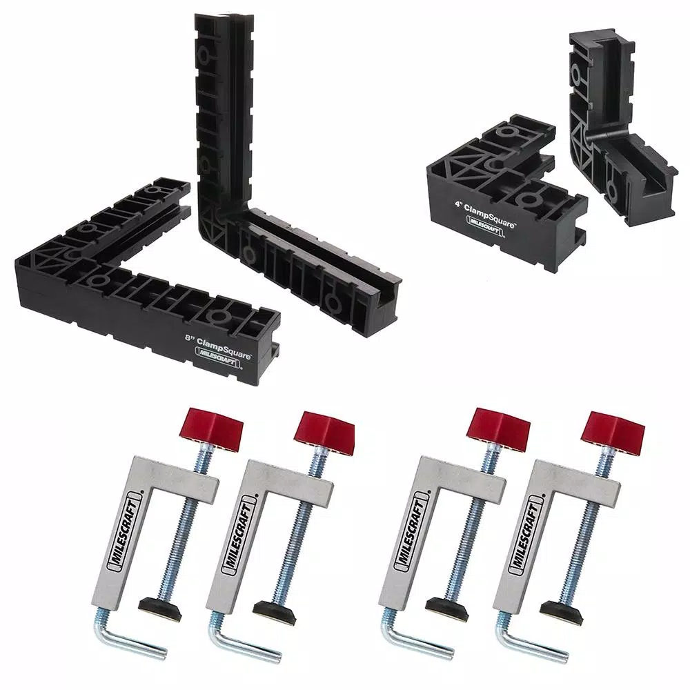 Milescraft 90° Corner Clamp， Positioning/Assembly Squares and Fence Clamps Bundle (8-Piece) and#8211; XDC Depot - Mycitystee