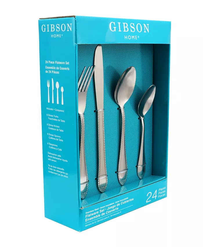 Gibson Home New Wilmington 24 Piece Flatware Set - Mycitystee